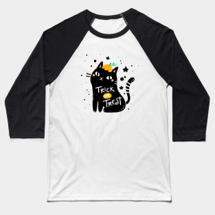 Halloween Cat Baseball T-Shirt